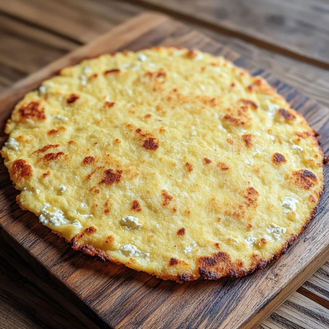 Viral cottage cheese flatbread recipe with golden crust served on a wooden board
